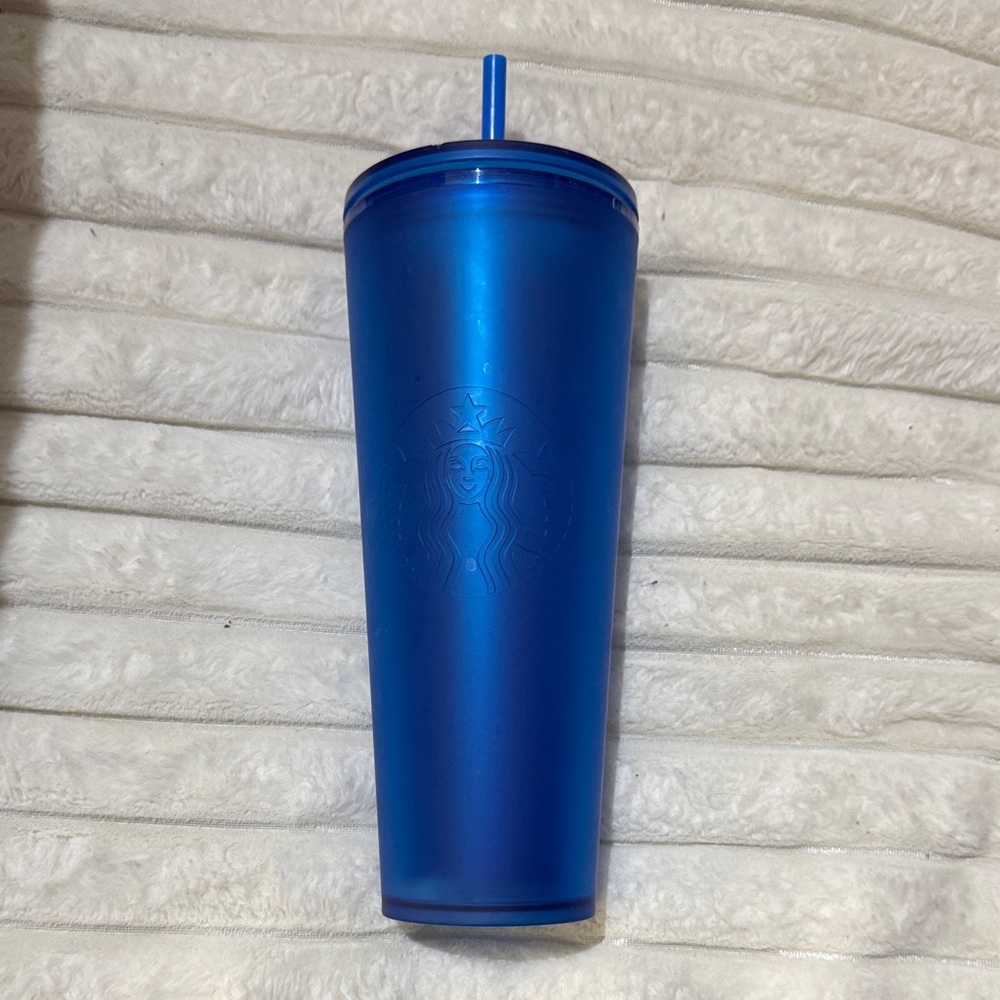 Starbucks Matte Blue Tumbler with Straw